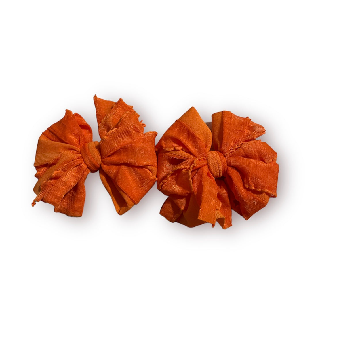 Orange Ruffle Bows SHIPS IN 1-3 BIZ DAYS