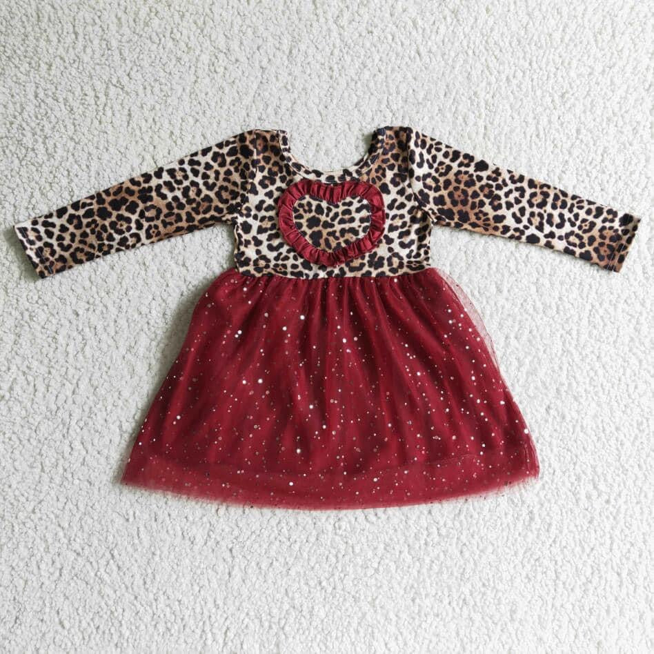Cheetah Heart Sparkle Dress SHIPS IN 10-15 BIZ DAYS AFTER CLOSE